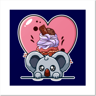 Koala bear and cupcake Posters and Art